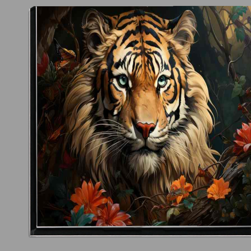 Buy Di-Bond : (Tiger in the jungle surrounded by flowers)