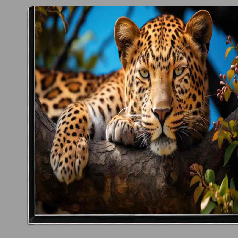 Buy Di-Bond : (lazy Leopard lying on a branch of a tree)