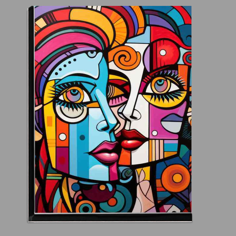 Buy Di-Bond : (Emotional Resonance Abstract Faces Awash with Color)