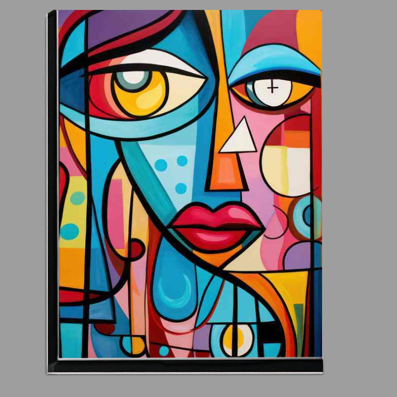 Buy Di-Bond : (Vibrant Encounters Abstract Faces in Multicolor)
