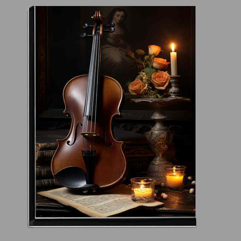 Buy Di-Bond : (The violin and the music sheet with candle ornament)