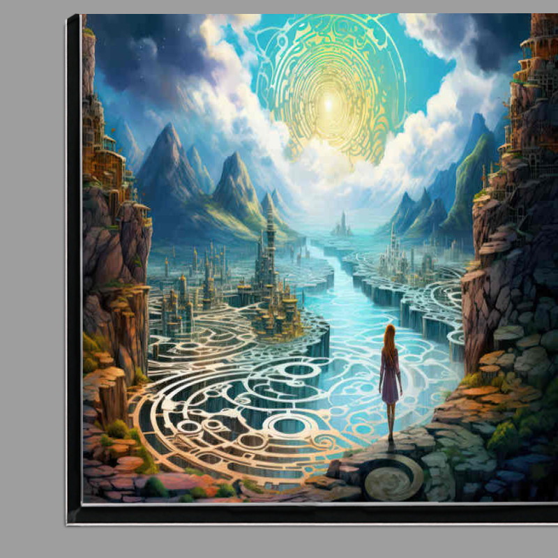 Buy Di-Bond : (A girl walking through a fjord in a fantasy setting)