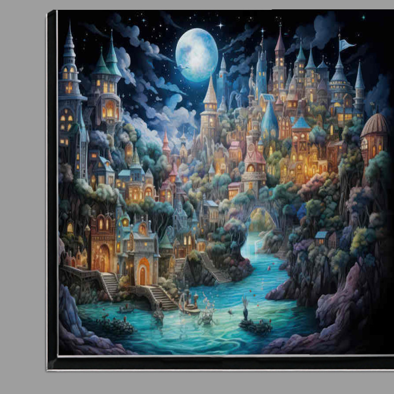Buy Di-Bond : (The Fantasy Night Sky with stars shining over the city)