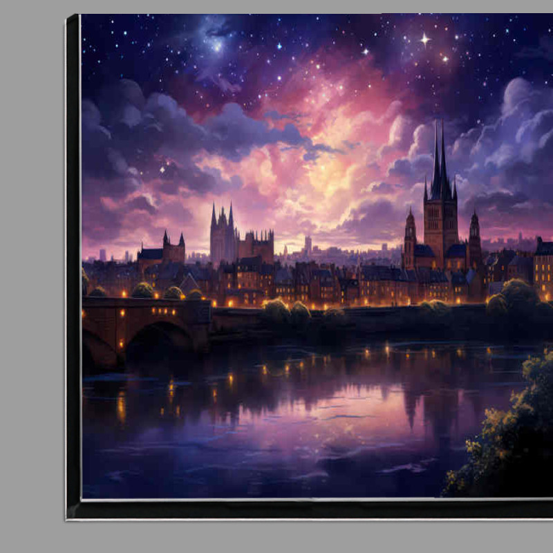 Buy Di-Bond : (Chester castle on a cloudy evening in purple style)