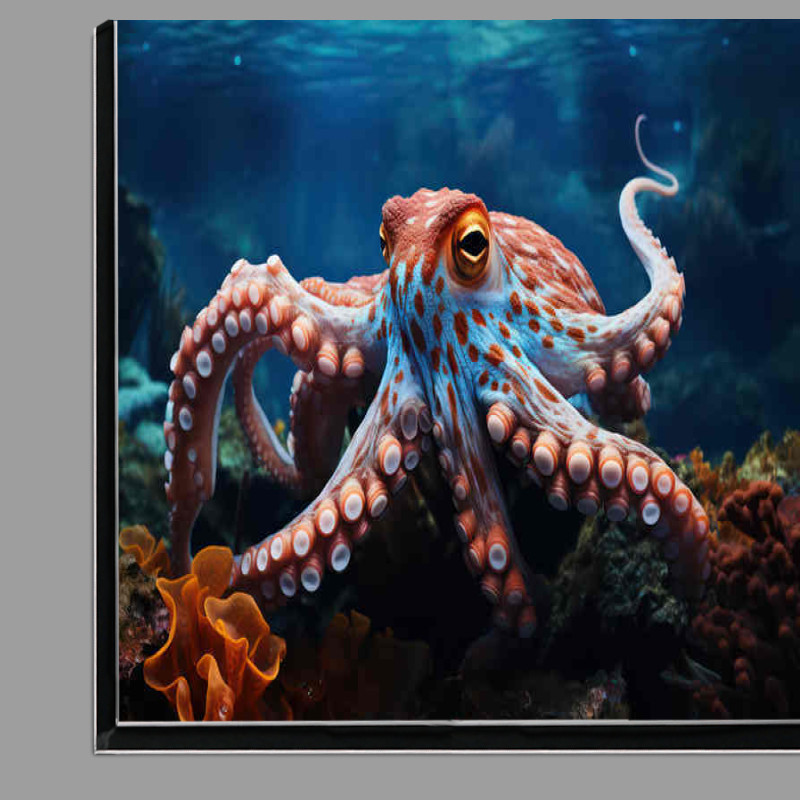 Buy Di-Bond : (Octopus underwater on the coral ocean bed)