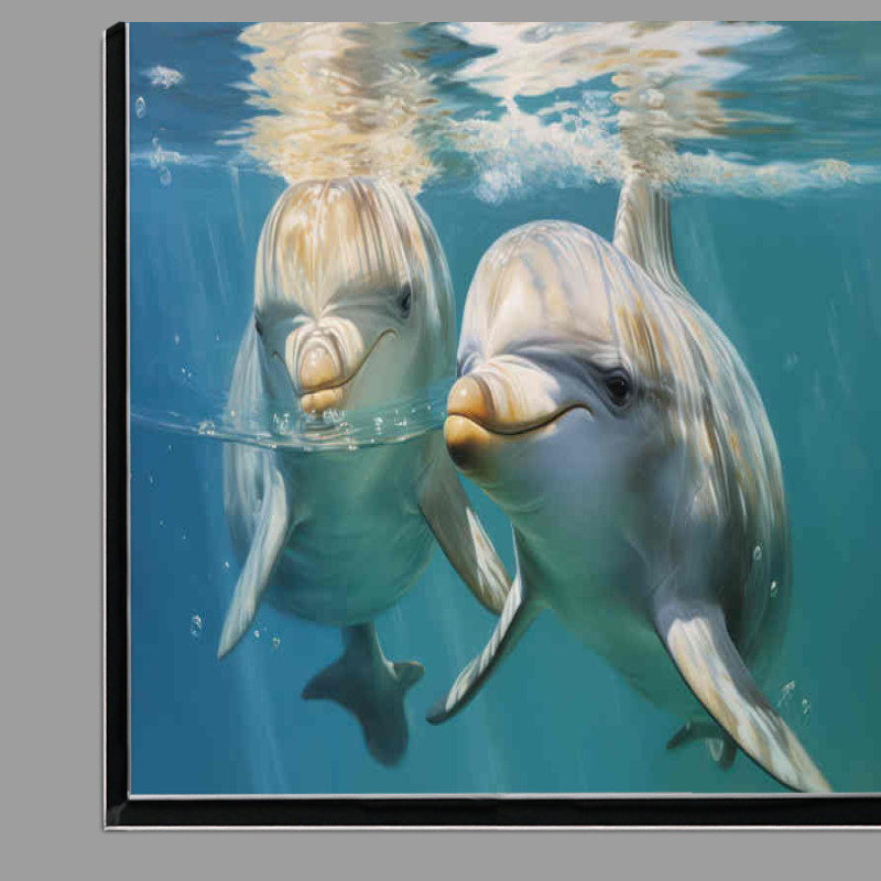 Buy Di-Bond : (Pair of Dolphins swimming underwater in an ocean)