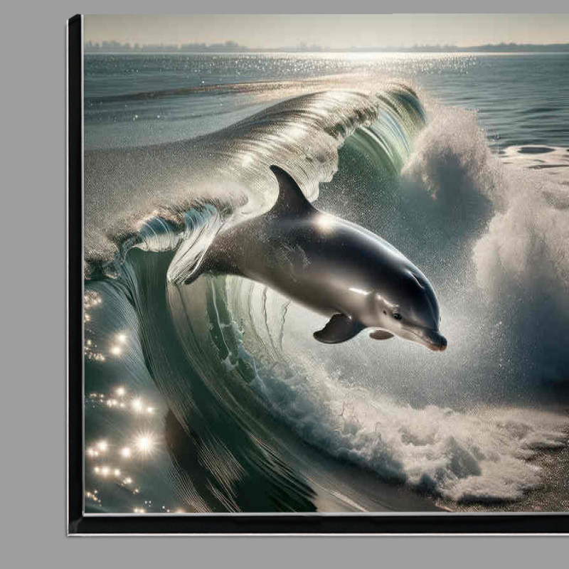 Buy Di-Bond : (Porpoises flying through the sea with big waves)