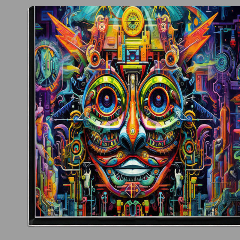 Buy Di-Bond : (Colourful Aztec style face abstract)