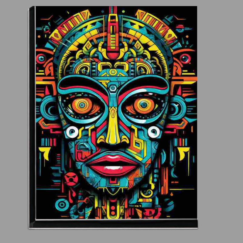 Buy Di-Bond : (Art Aztec Mans face in a geometric style)