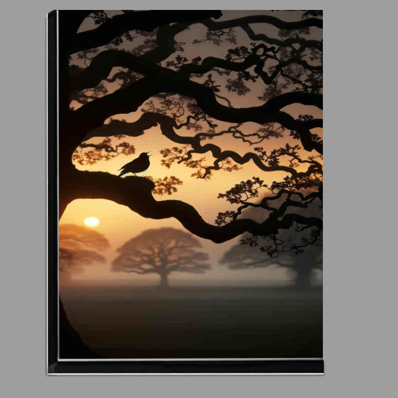 Buy Di-Bond : (British blackbird on the bough of an ancient oak tree)
