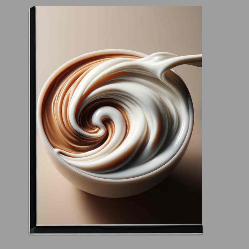 Buy Di-Bond : (Flat White Flow Silky Milk Meets Coffee Close up)