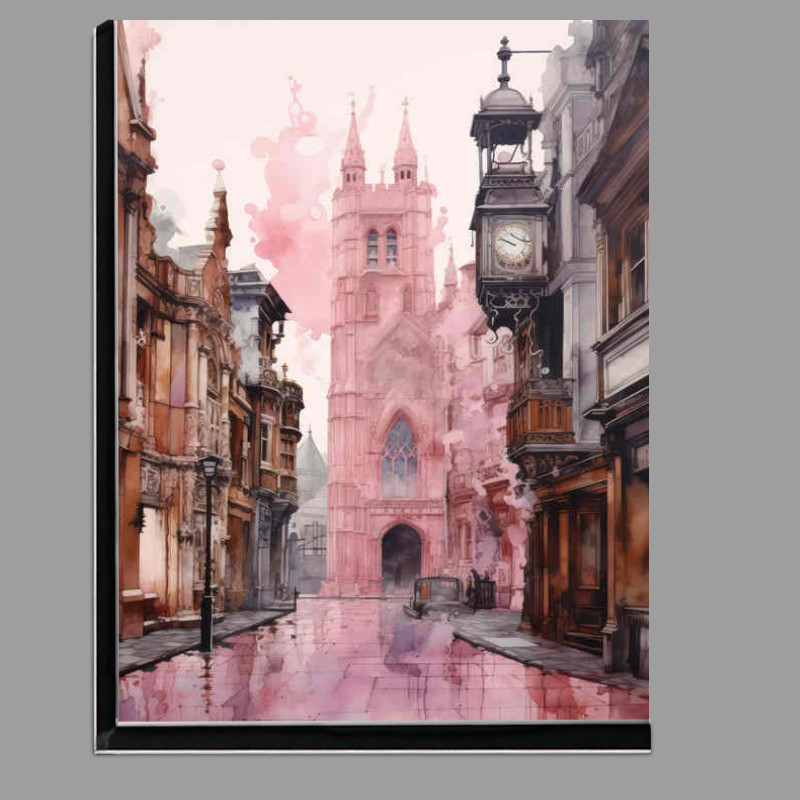 Buy Di-Bond : (A Painted style of a london city street watercolour style)