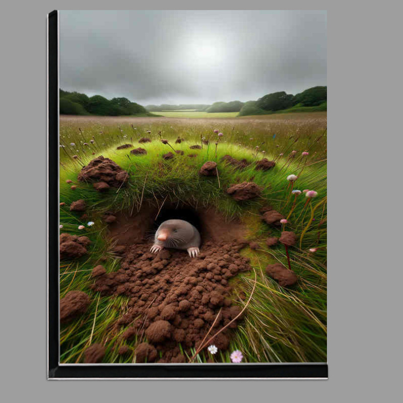 Buy Di-Bond : (Moles Underground burrow amidst a grassy British meadow)