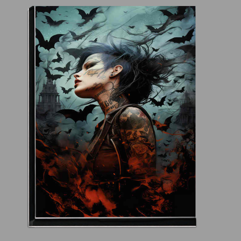 Buy Di-Bond : (Bats in the air with a tattood lady)