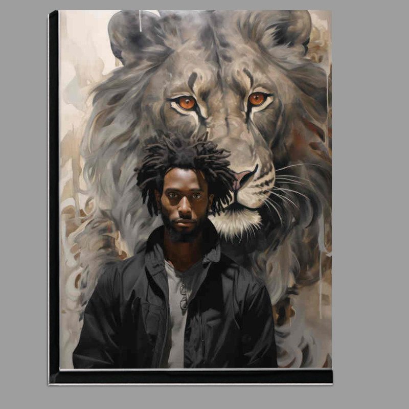 Buy Di-Bond : (Man and his tiger drawing in the background)