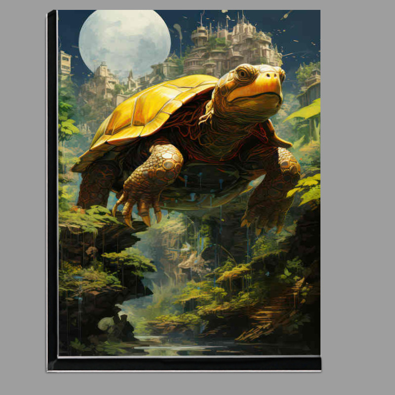 Buy Di-Bond : (Turtle flying by the waterfall surreal art style)