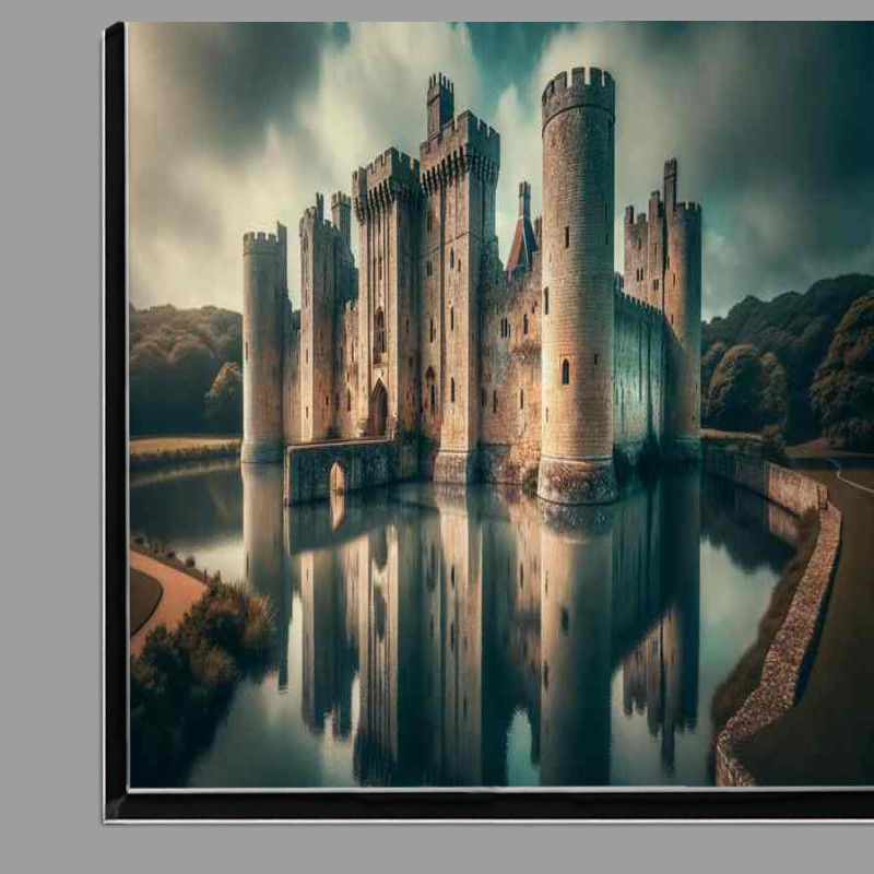 Buy Di-Bond : (Bodiam Castle East Sussex Moat Reflection)