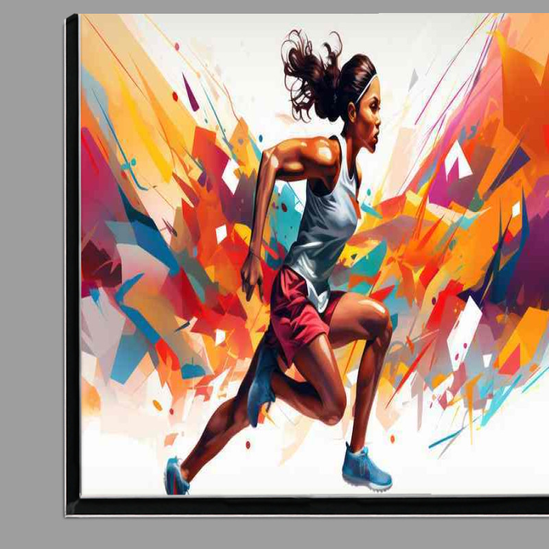 Buy Di-Bond : (A woman running in colorful design)