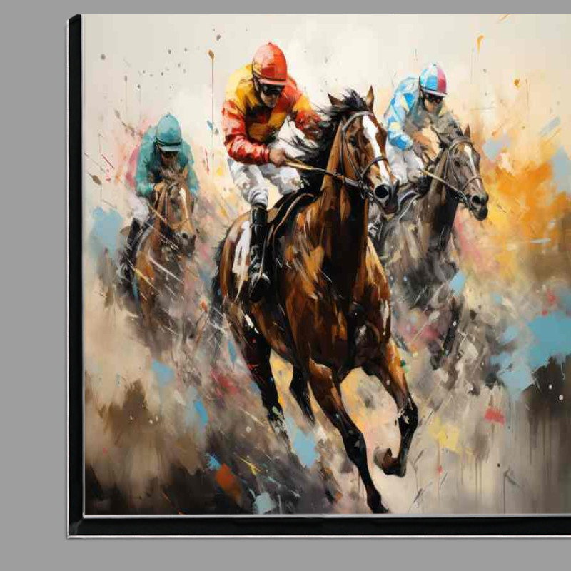 Buy Di-Bond : (Abstract art of horse races with racing jockeys)