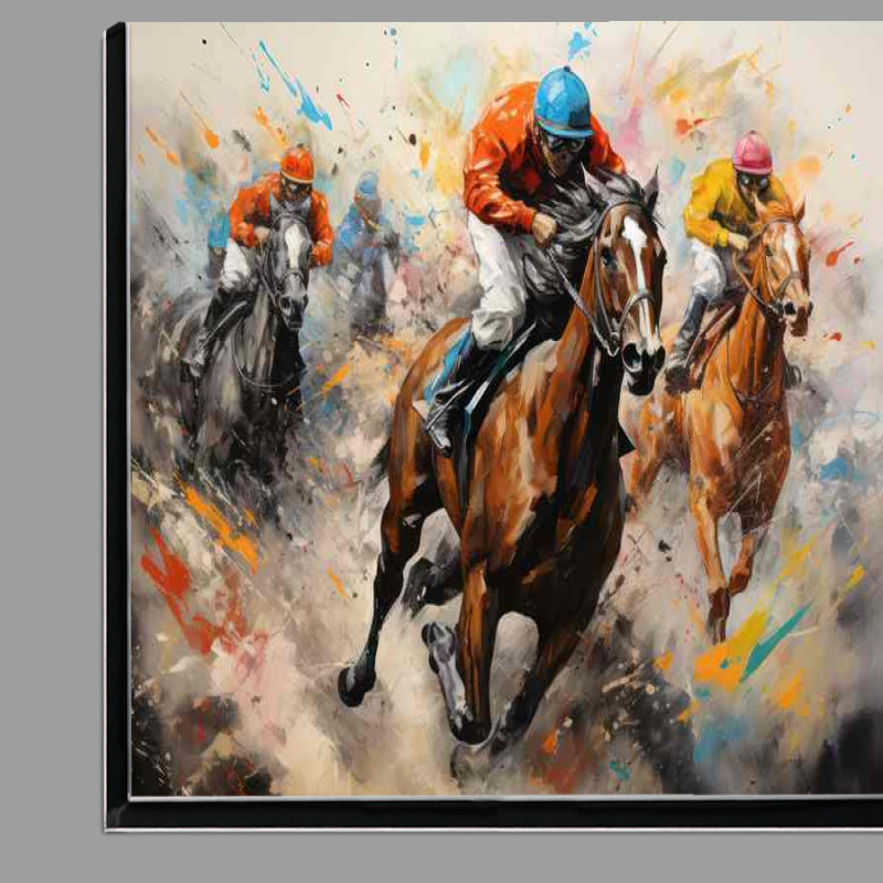 Buy Di-Bond : (Abstract horse jockeys out to win painted style)