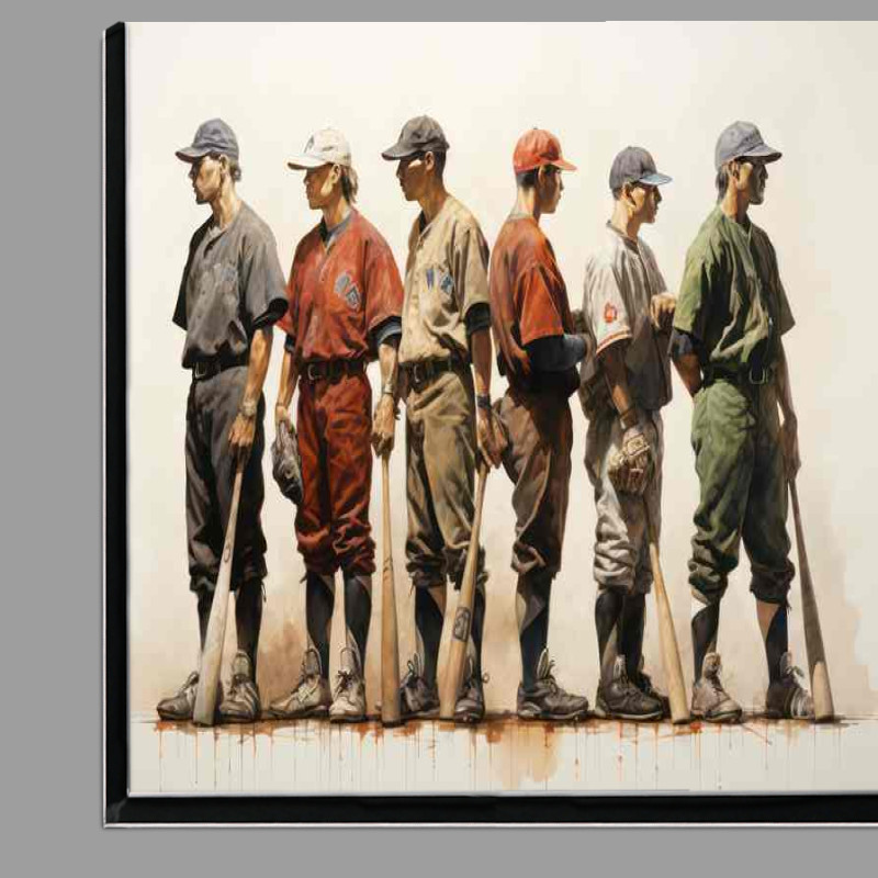 Buy Di-Bond : (Baseball players lined up to pitch painted style)