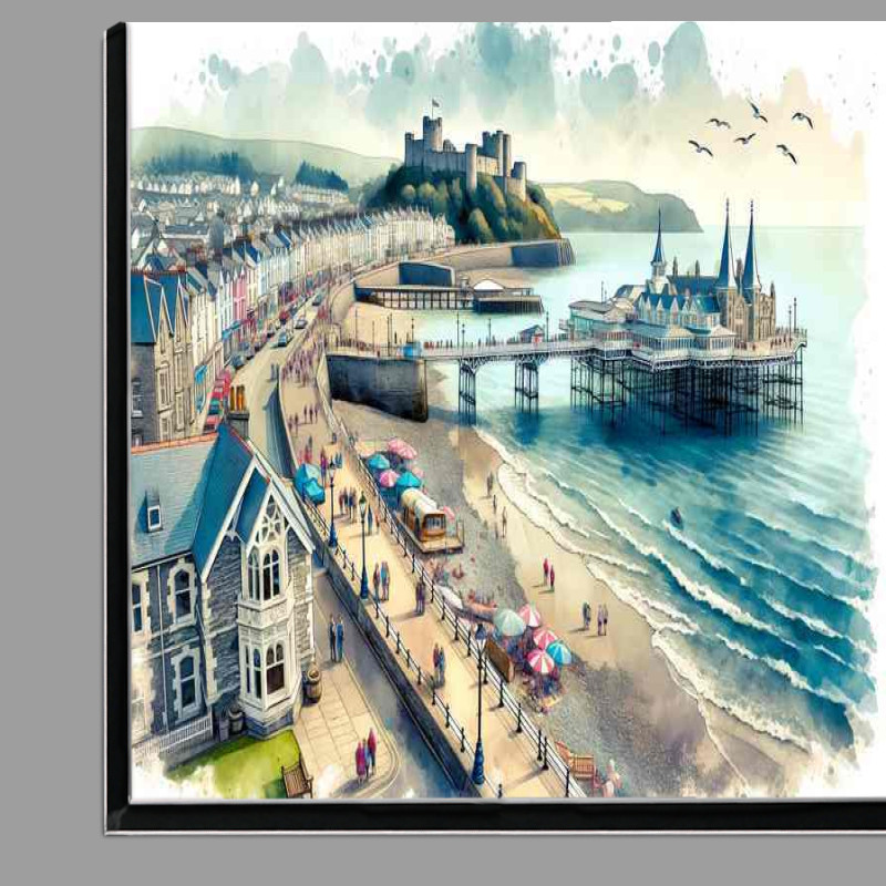 Buy Di-Bond : (Watercolour Painting of Aberystwyths Coastal Heritage)