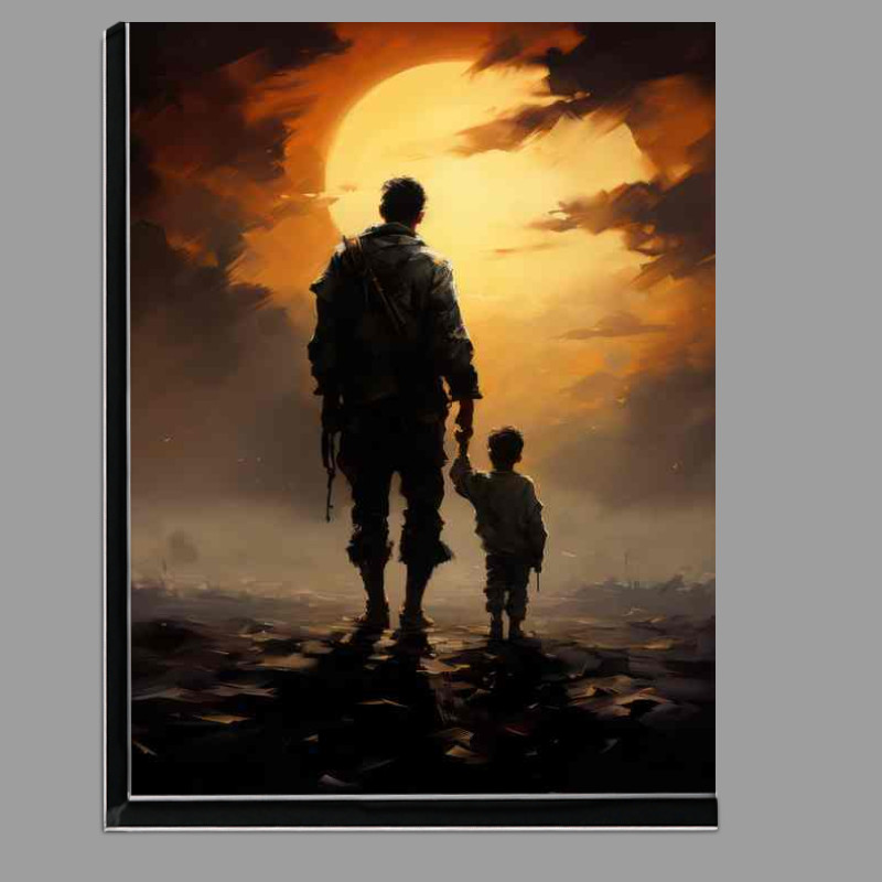 Buy Di-Bond : (Boy and soilder walking off in the sunset)