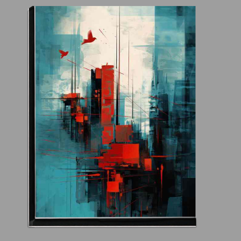 Buy Di-Bond : (Abstract of a city style with birds flying)