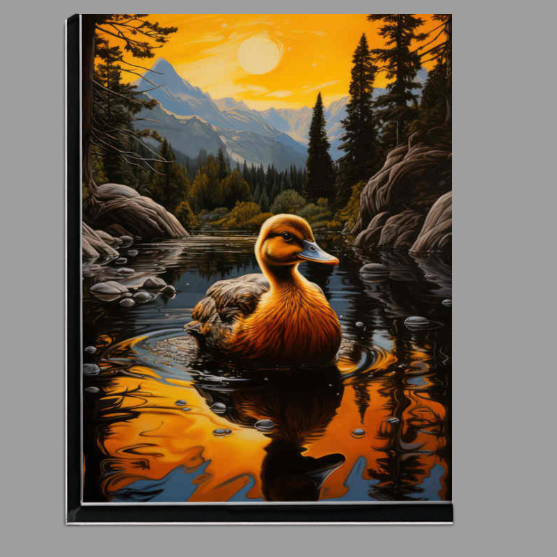Buy Di-Bond : (Duck painting style in the mountain river)