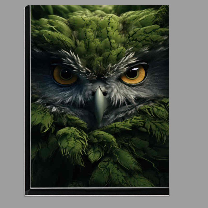 Buy Di-Bond : (Owl surrounded by green moss in disquise)