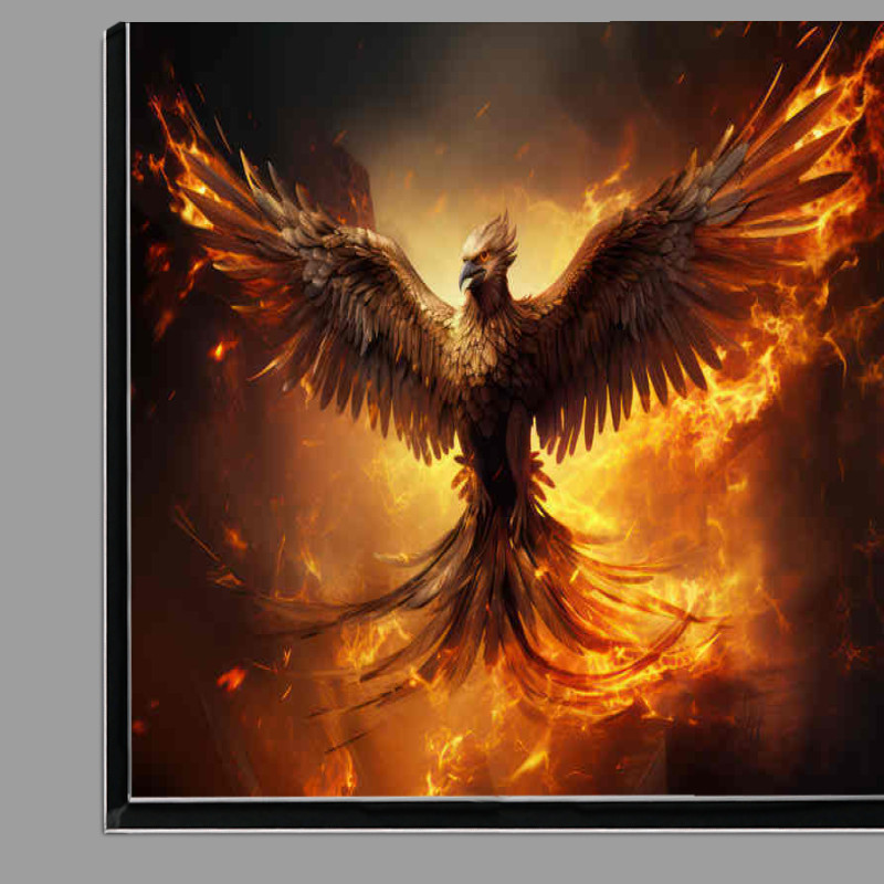 Buy Di-Bond : (Phoenix rising from the ashes in the sky with burning embers)