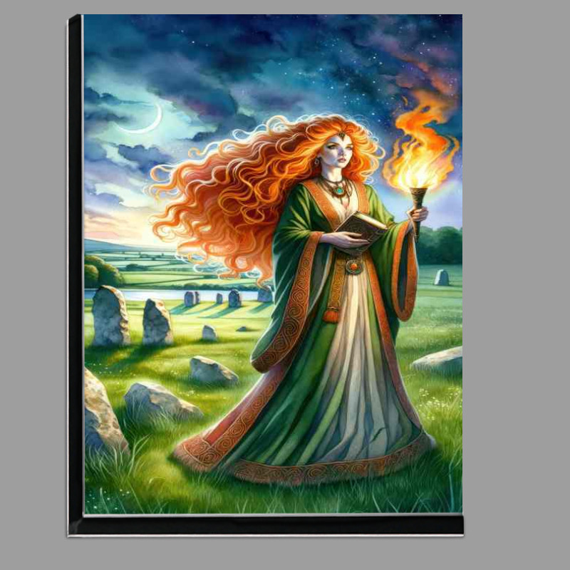 Buy Di-Bond : (Celtic goddess Brigid fiery haired and regal)