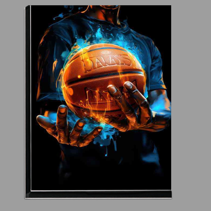 Buy Di-Bond : (Basketball ball In a hand with blue and orange colors)