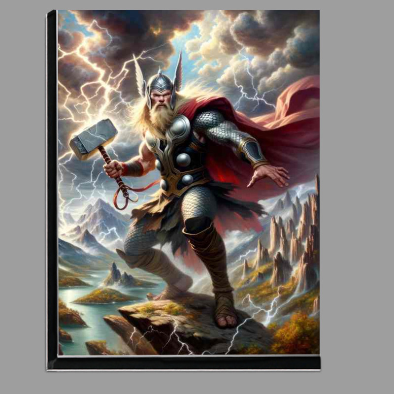 Buy Di-Bond : (Norse god Thor mighty and thunderous wielding his hammer)