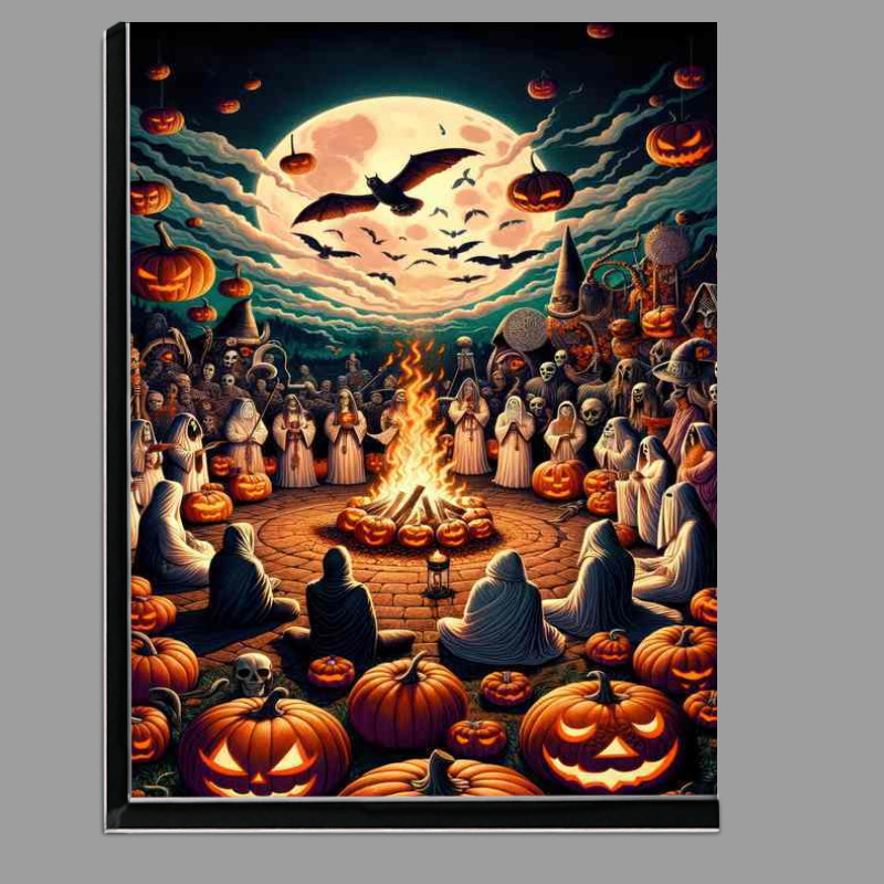 Buy Di-Bond : (Pagan ceremony of Samhain with practitioners gathered)