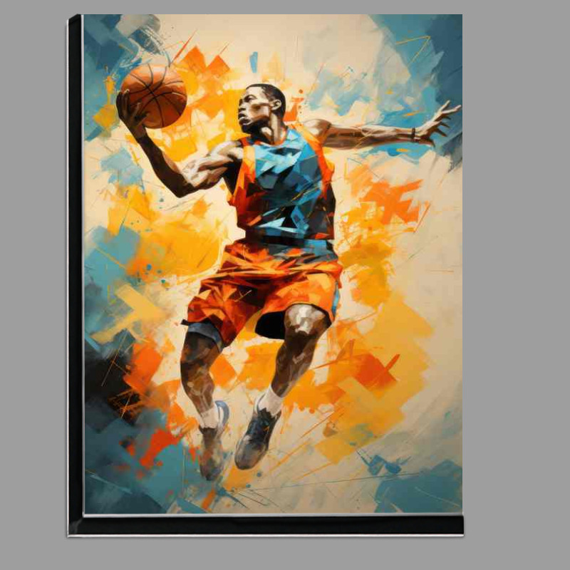 Buy Di-Bond : (Basketball player doing an intricate_jump in color)