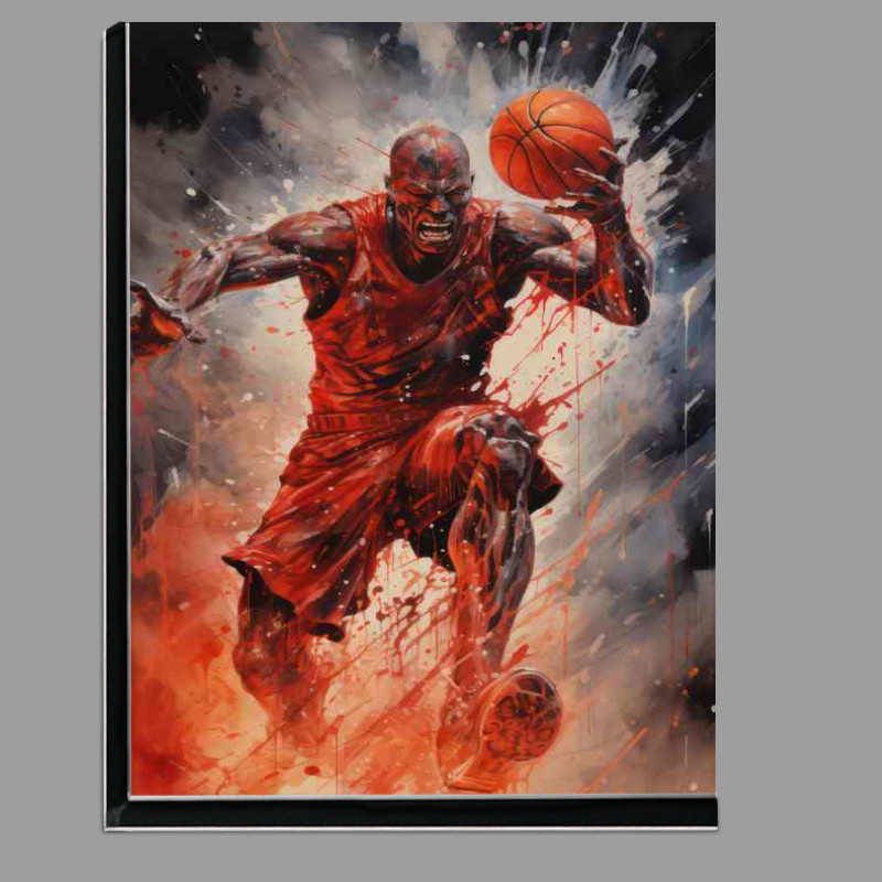 Buy Di-Bond : (Basketball player painting withwatercolors on black)