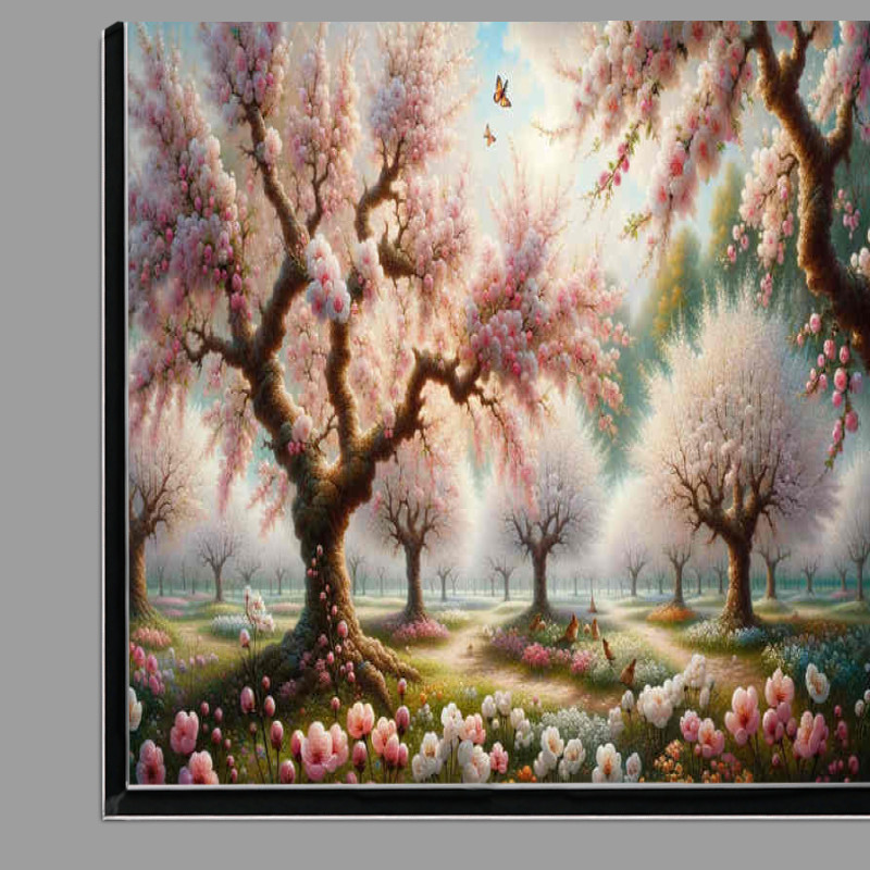 Buy Di-Bond : (Blossom Brilliance a serene orchard in spring Trees burst)
