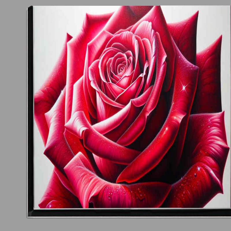 Buy Di-Bond : (Rose Radiance a close up view of a vibrant red in full bloom)