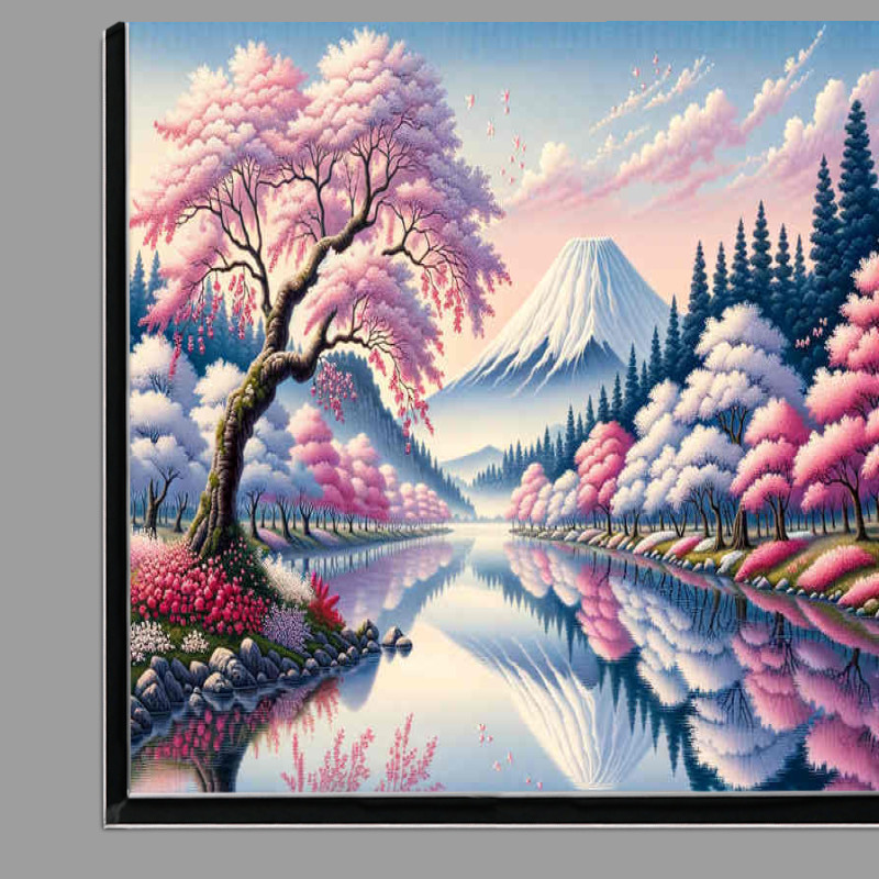 Buy Di-Bond : (Cherry Blossom Charm and Fuji a serene riverside scene)
