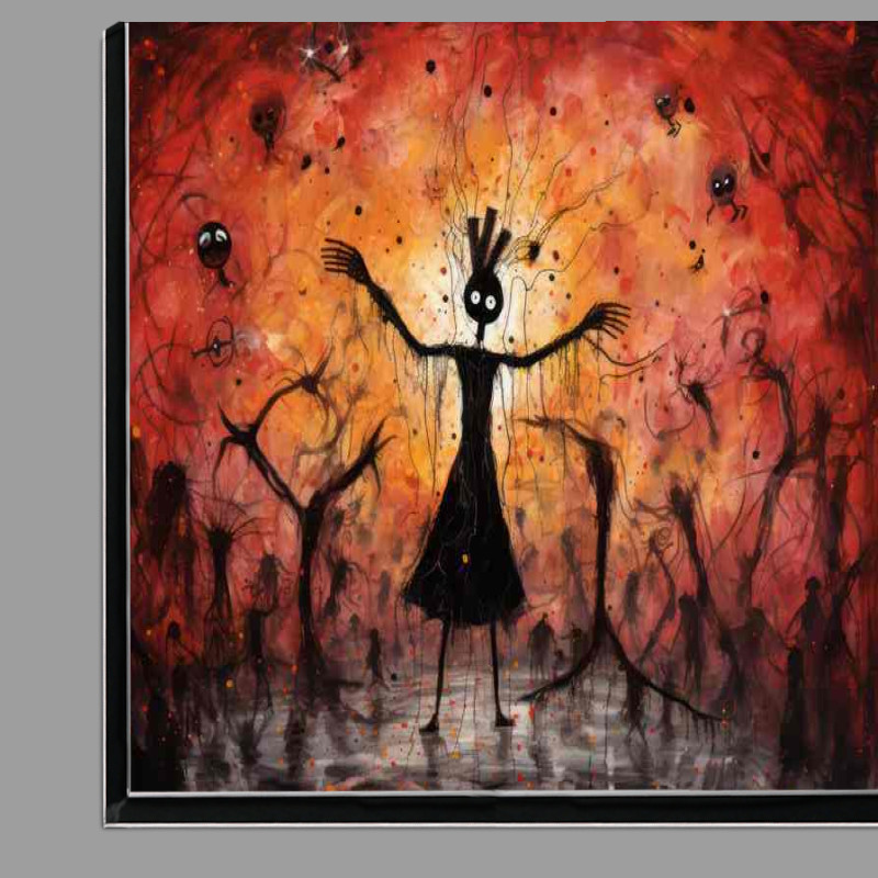 Buy Di-Bond : (Halloween collection black silhuoet orange background)