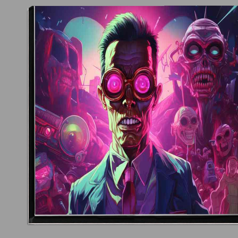 Buy Di-Bond : (Horror film poster pink skulls with glasses)