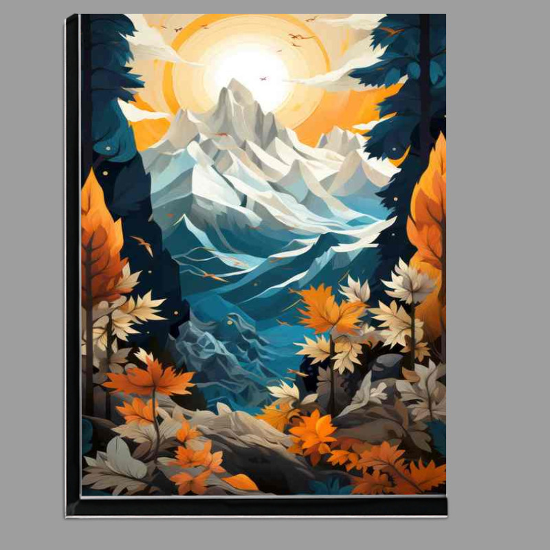 Buy Di-Bond : (The Mountain range with autumn leaves)