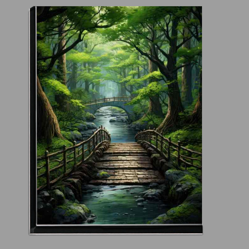 Buy Di-Bond : (A Wooden bridge over the river with trees surrounded)