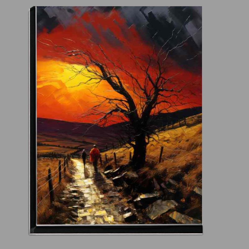 Buy Di-Bond : (Lonely tree down the single track evening sky)