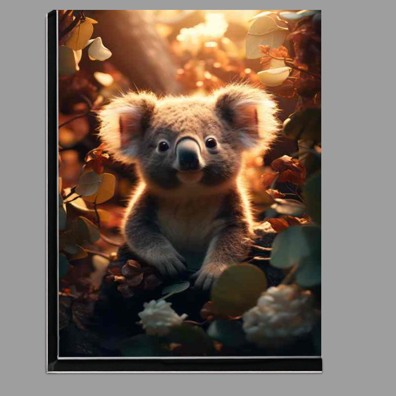 Buy Di-Bond : (A Koala with the sun behind it looking up at the camera)