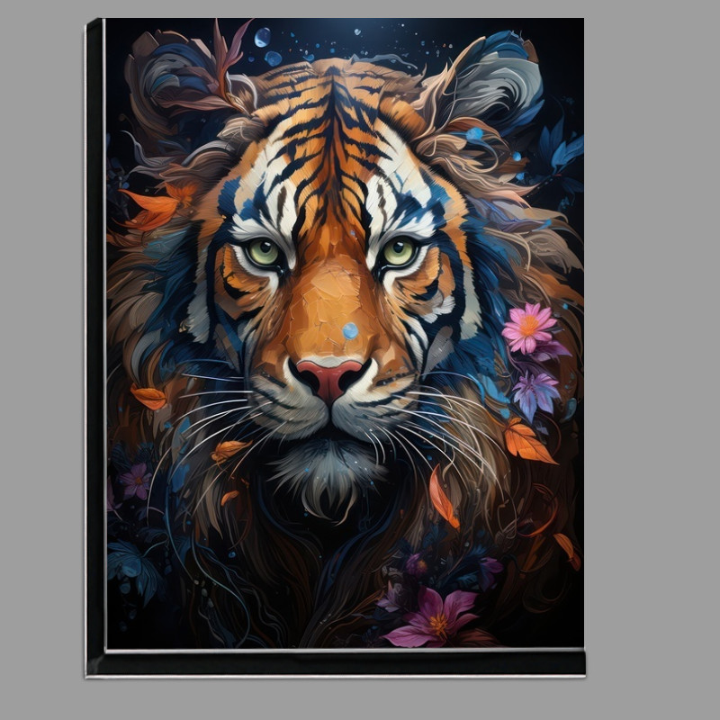 Buy Di-Bond : (Colourful majestic Tiger surrounded by flowers)