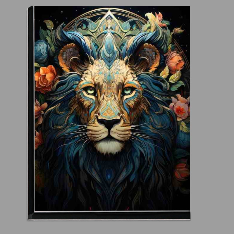 Buy Di-Bond : (Lion head with flowers looking majestic)