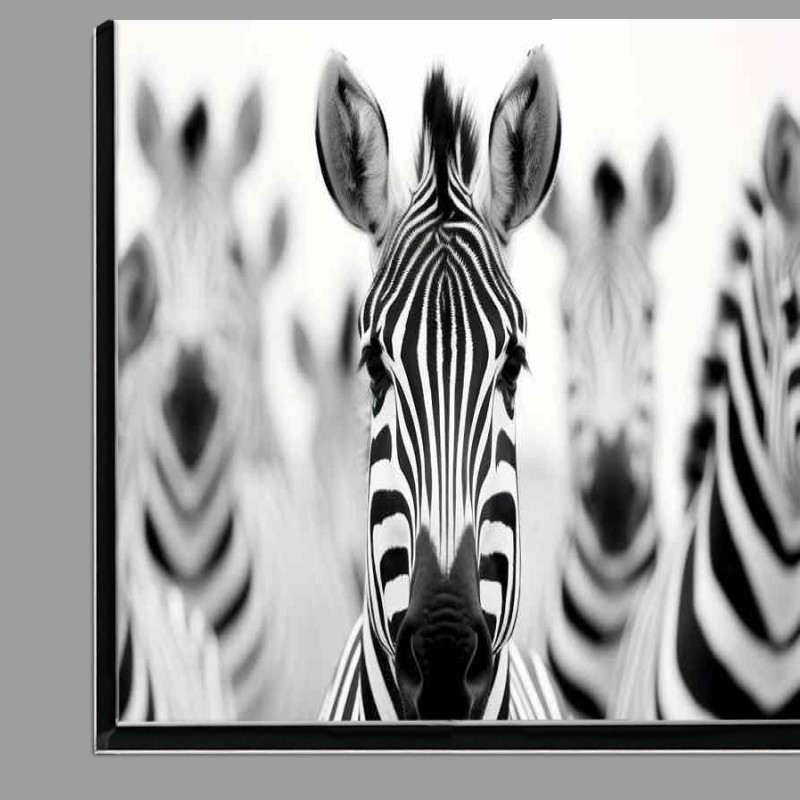 Buy Di-Bond : (A Hurd Of Zebras one looking down the lenz of a camerfa)