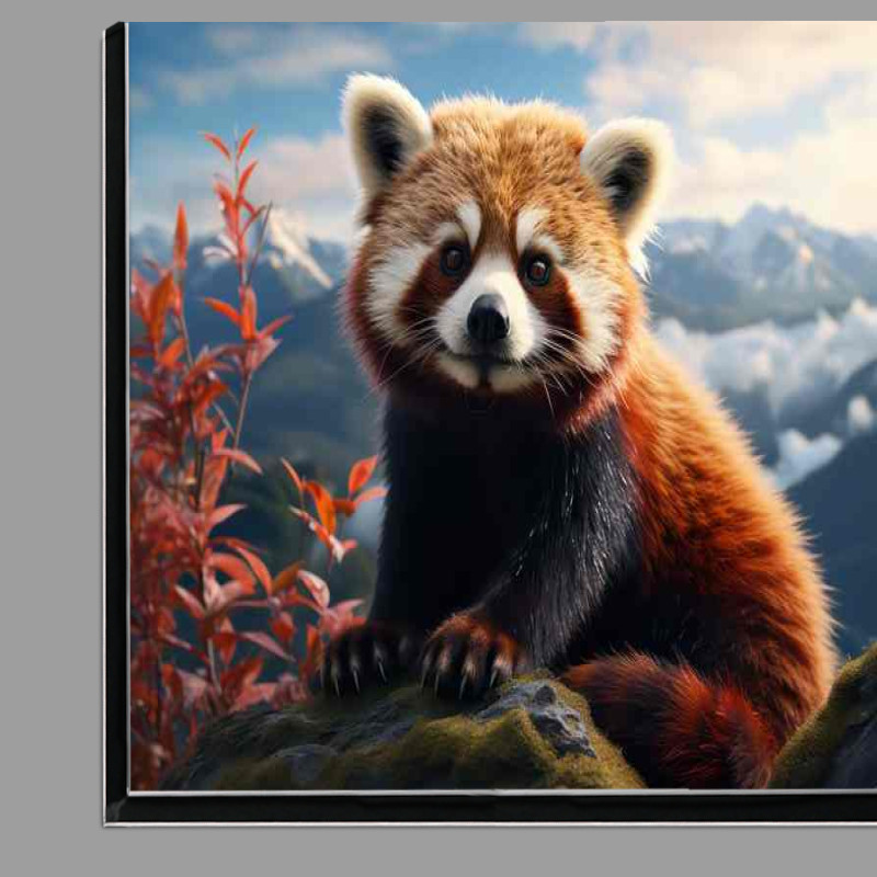 Buy Di-Bond : (Red Panda Art style in the mountains)